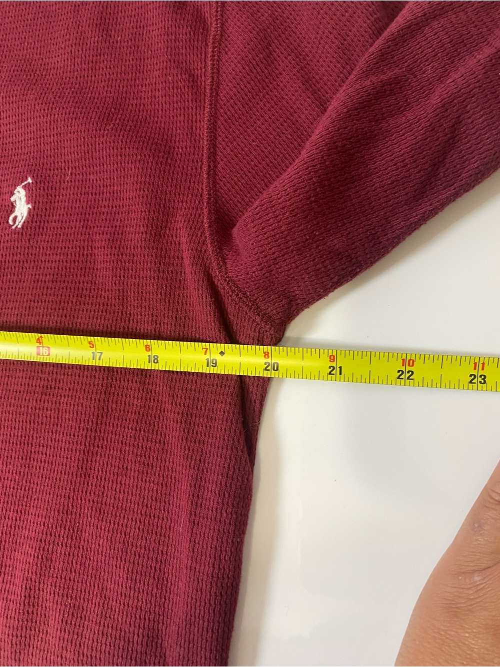 POLO Ralph Lauren Waffle Knit‎ Thermal Shirt Sleepwear Top Burgundy/Red Large - Picture 7 of 8